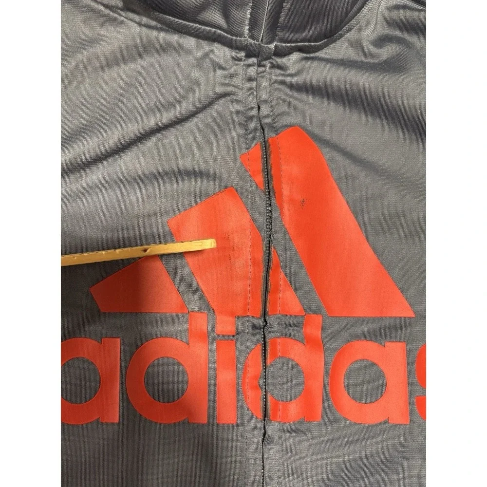 Adidas‎ Boys Sz 6 Black, Red & Gray Long Sleeve Full Zip Mock Neck Track Jacket
